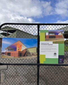 An image of the Passmore Oval redevelopment sign